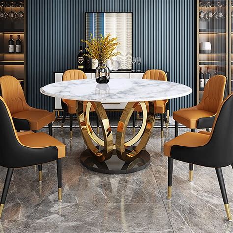 marble circle table metal house|marble dining room table.